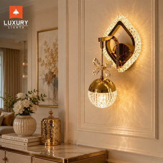 Modern Gold Crystal Decorative LED Wall Light