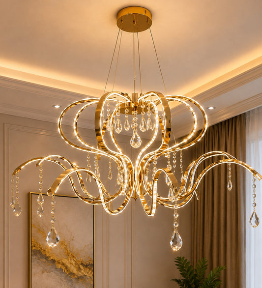 Elegant Crystal LED Hanging Chandelier
