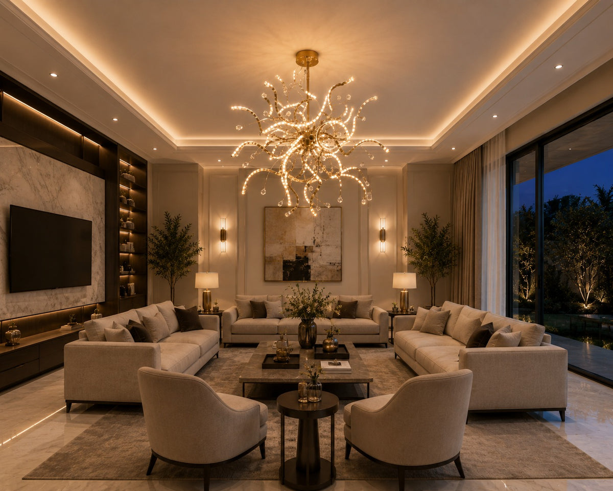 Luxury Modern Golden LED Pendant Chandelier