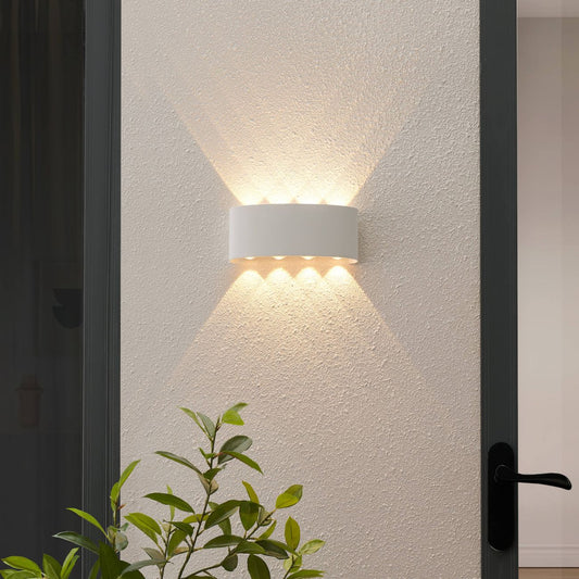 Modern Minimalist Curved Up and Down LED Wall Sconce | Multi-Beam Geometric Ambient Light