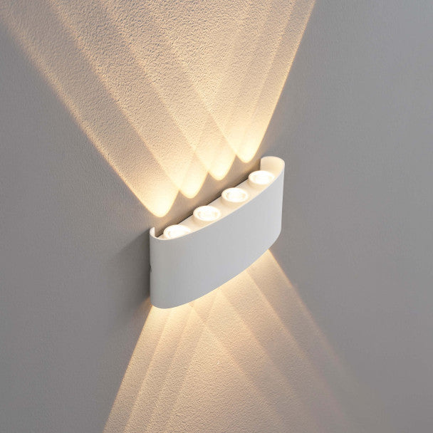 Modern Minimalist Curved Up and Down LED Wall Sconce | Multi-Beam Geometric Ambient Light
